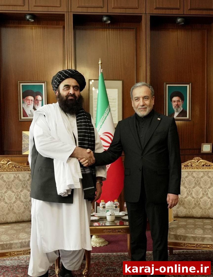 دیدار سید عباس عراقچی و امیرخان متقی وزرای امور خارجه جمهوری اسلامی‌ایران و افغانستان