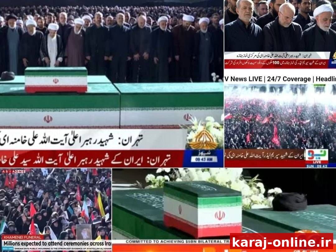 اقامه نماز بر پیکر رهبر شهید انقلاب روی آنتن شبکه‌های خبری پاکستان به صورت زنده پخش شد