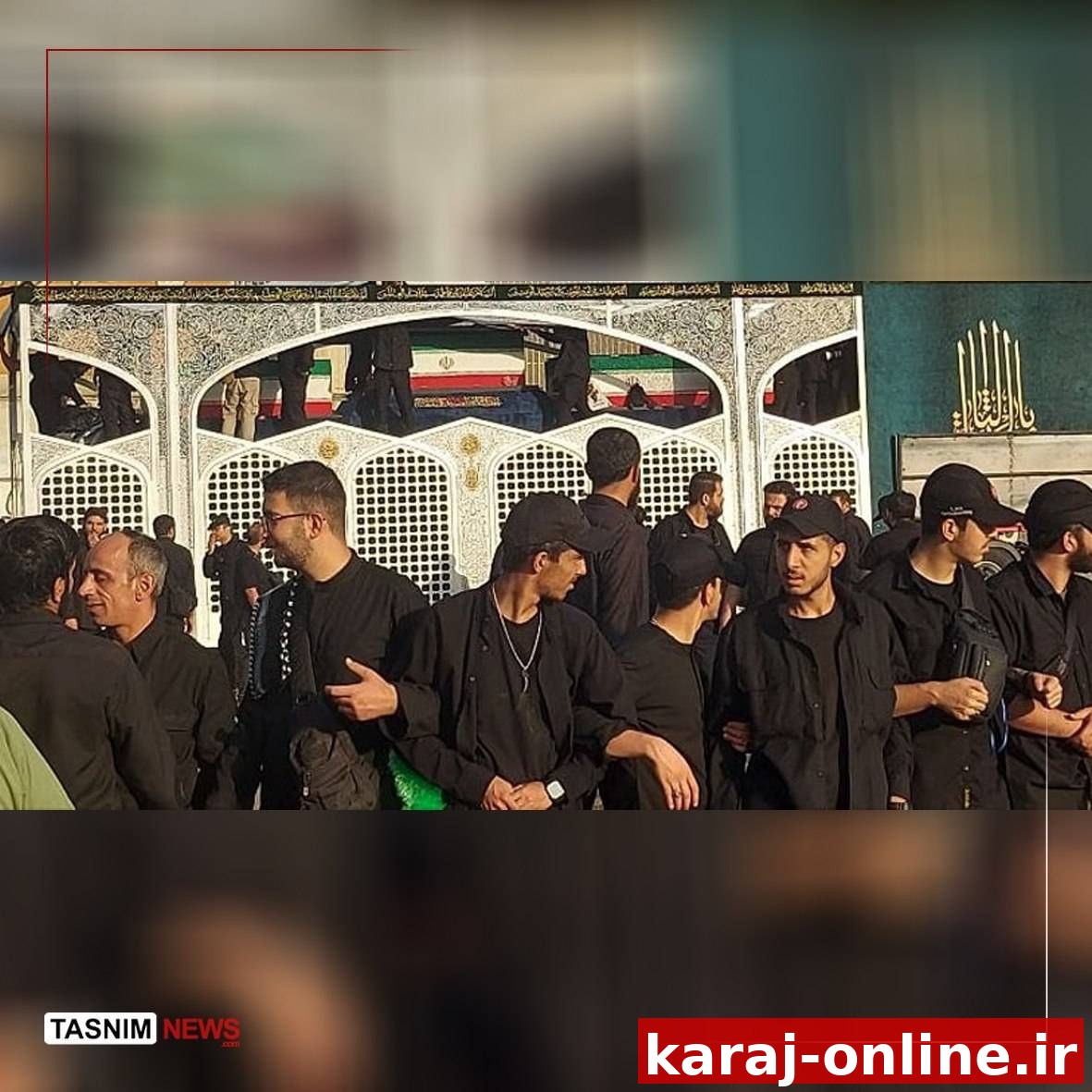خودروی حامل پیکر مطهر امام شهید آماده ورود به مسیر تشییع