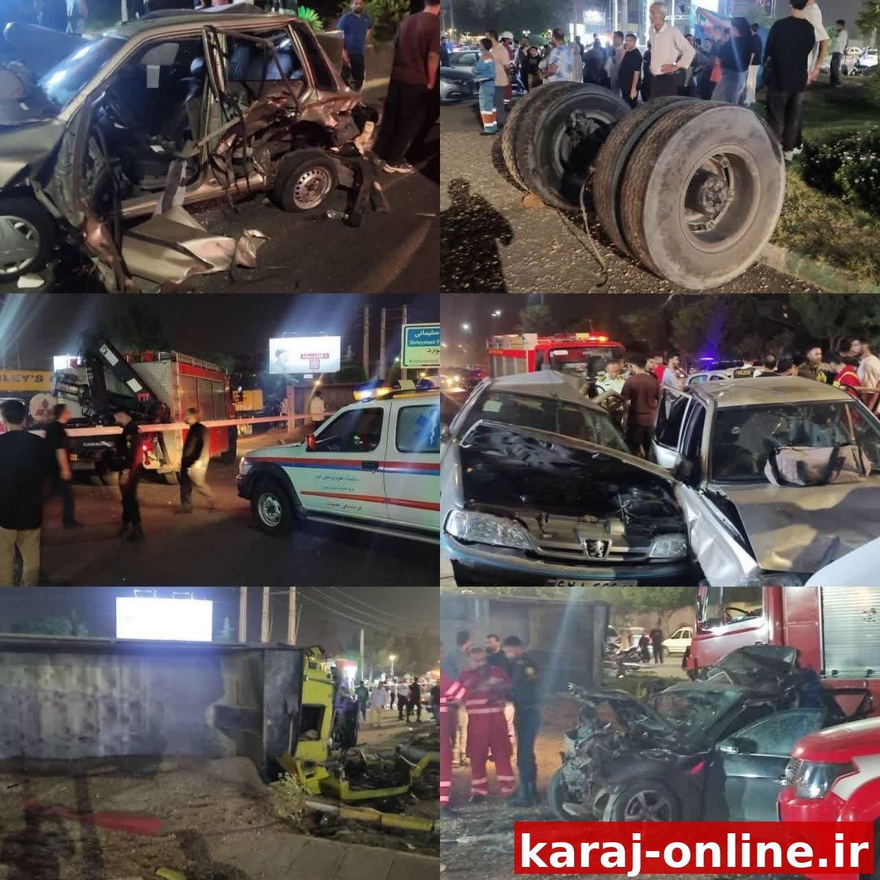 تکمیلی حادثه کرج؛ واژگونی کامیون