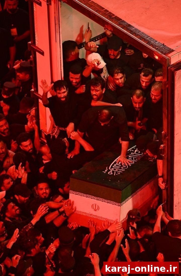 به دلیل ازدحام شدید جمعیت در بین‌الحرمین، پیکر رهبر شهید انقلاب به حرم امام حسین(ع) بازگشت