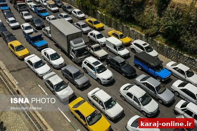 ترافیک نیمه‌سنگین در چالوس و سنگینی تردد در آزادراه کرج–تهران