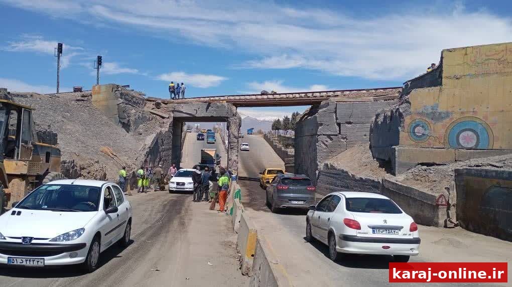 مراحل پایانی بازسازی پل راه‌آهن چهارباغ