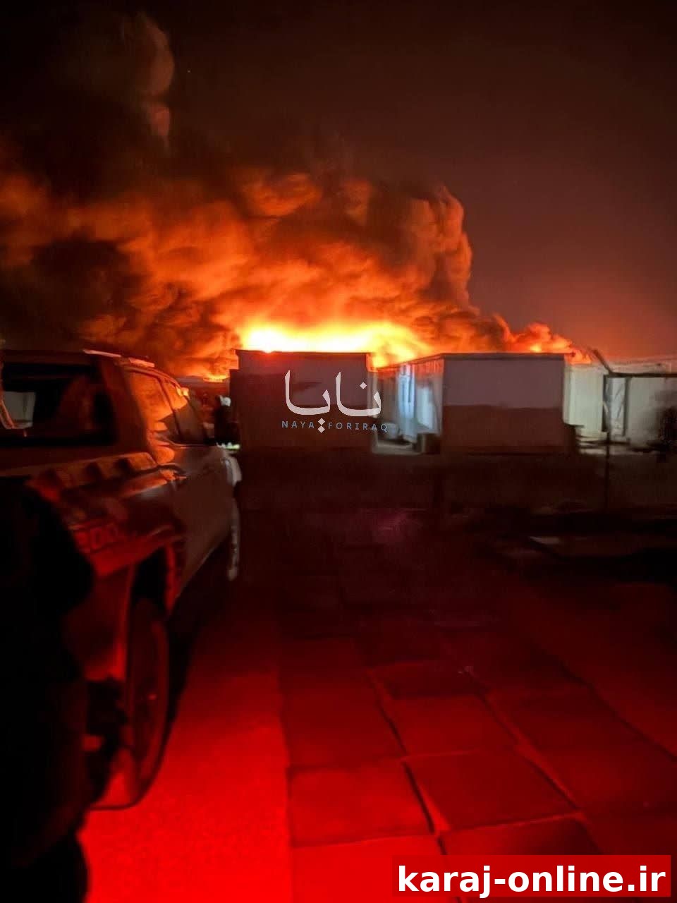 نمایی دیگر از حملهٔ موشکی دیشب ایران به پایگاه آمریکا در اردن که منجر به کشته شدن چند آمریکایی شد