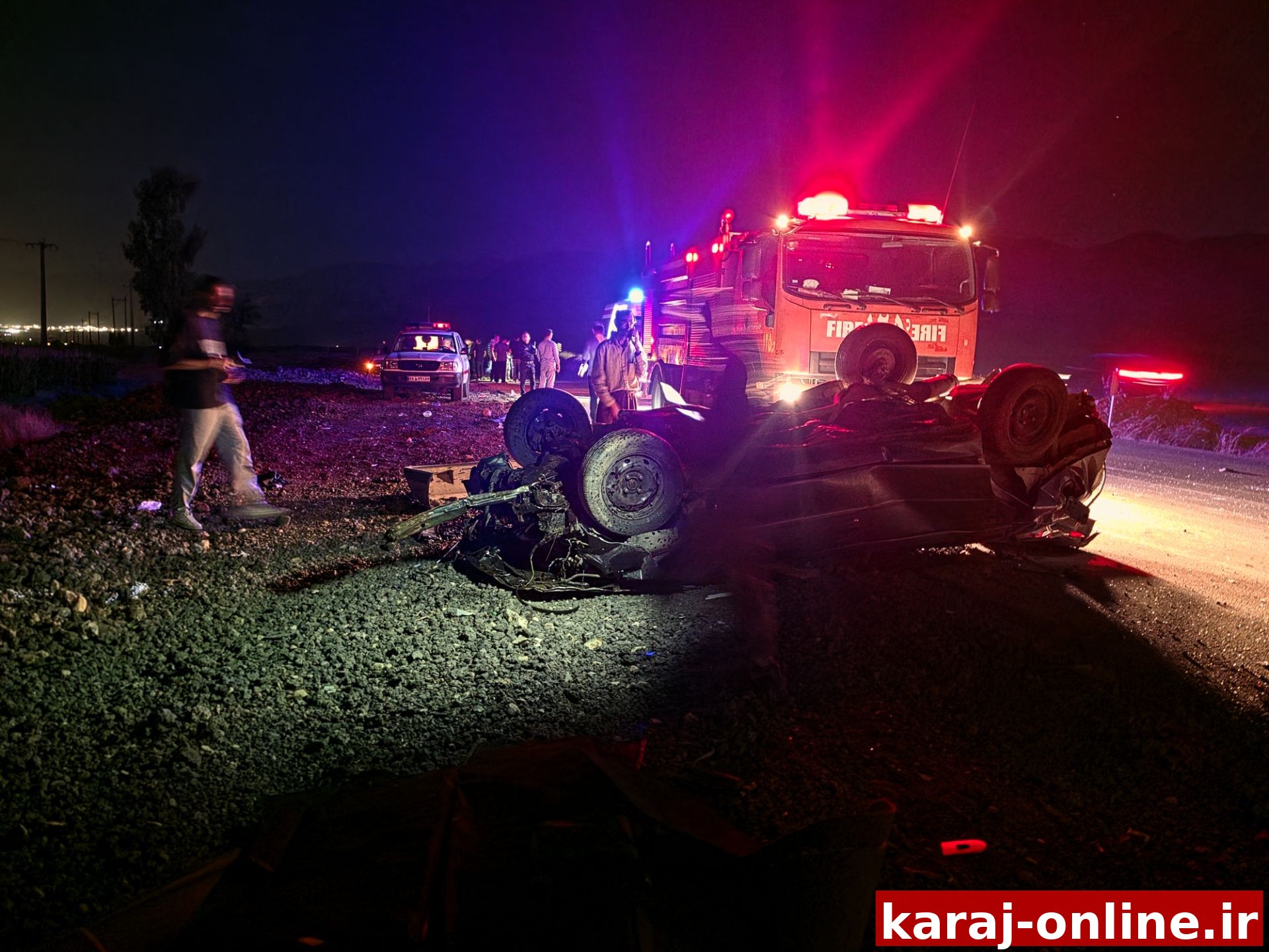واژگونی خودروی روآ در محور شیراز–جهرم؛ حادثه بدون تلفات جانی