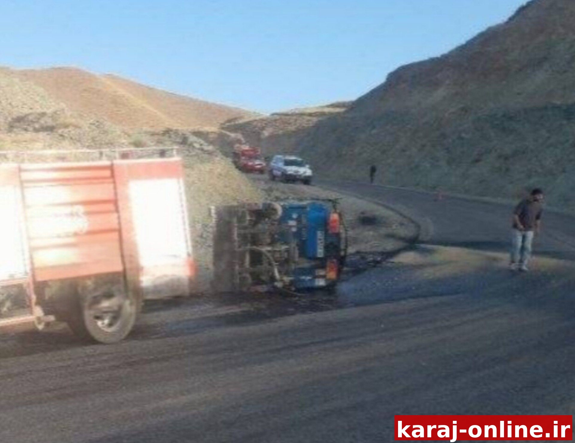 واژگونی نیسان در جاده جدید طالقان-هشتگرد
