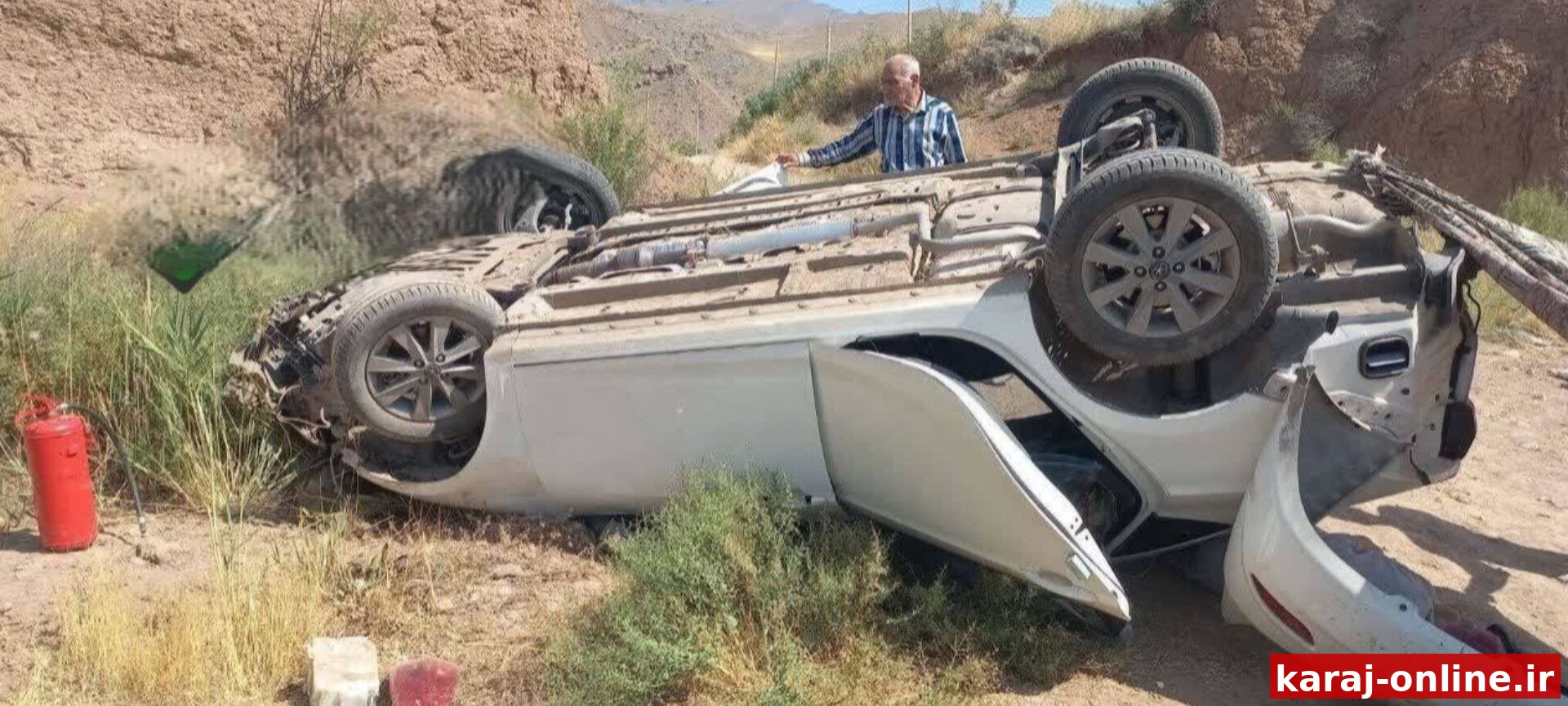 واژگونی خودرو در طالقان و انتقال سه مصدوم بدحال با بالگرد