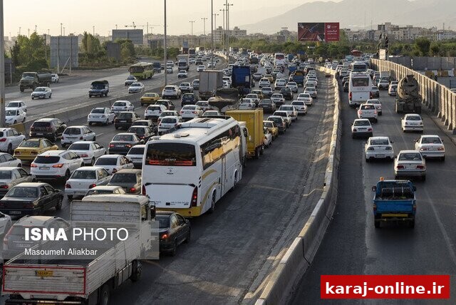 ترافیک سنگین در آزادراه کرج-تهران