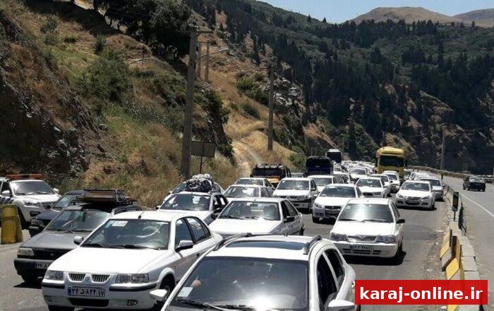 ترافیک سنگین در آزادراه تهران–شمال؛ مسیر یک‌طرفه شد