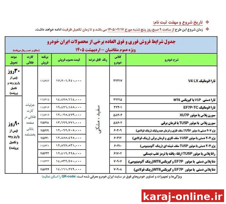 فروش بدون قرعه‌کشی ۱۱ محصول ایران‌خودرو