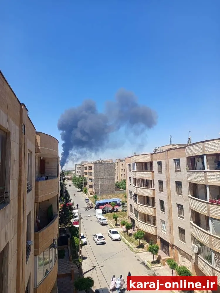 بلند شدن یک دود سیاه از شهرک فرهنگیان نظرآباد