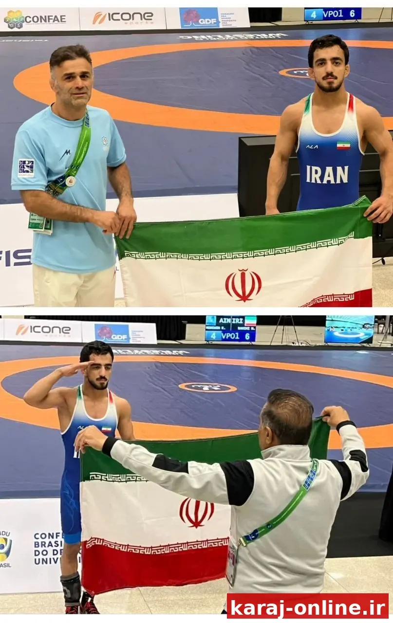 طلای جهان بر گردن کشتی‌گیر البرزی