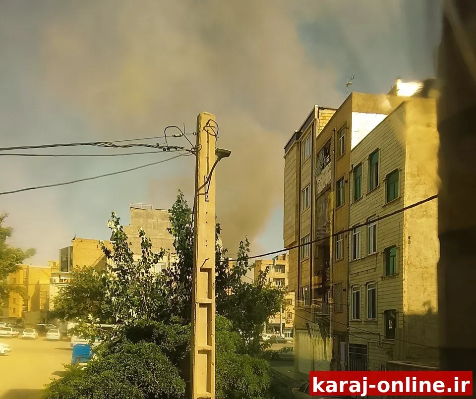 آتش‌سوزی در علفزار مؤسسه تحقیقات علوم دامی کرج (سه‌راه گوهردشت)