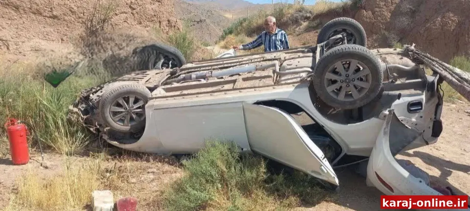واژگونی خودرو در طالقان و انتقال سه مصدوم بدحال با بالگرد