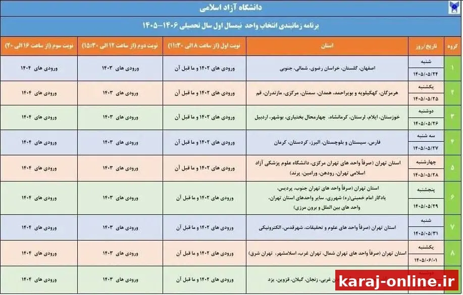 آغاز انتخاب واحد دانشگاه آزاد از امروز