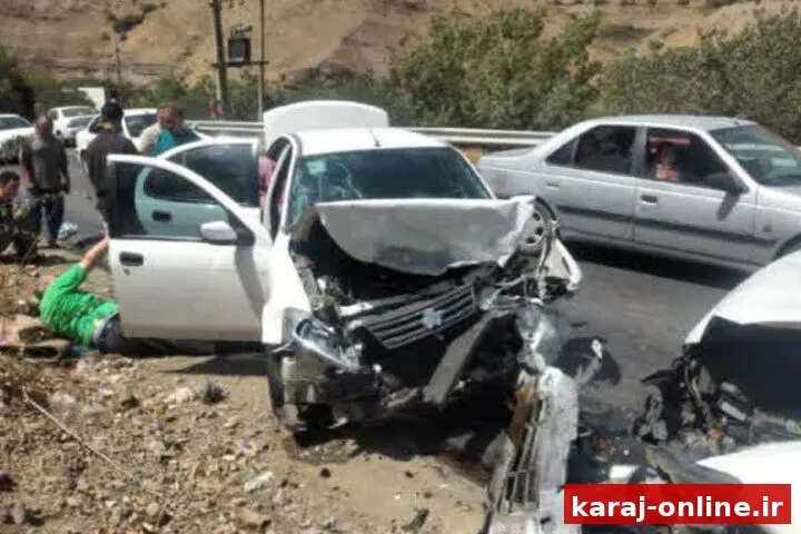 برخورد شاخبه‌شاخ مزدا و تیبا در جاده چالوس؛ ۶ مصدوم