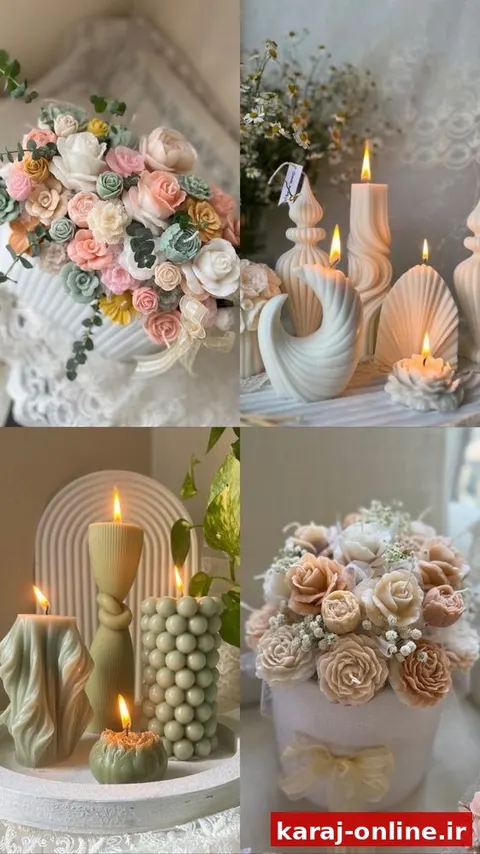 اینجا تو کانال مون کلی باکس گل شمع زیبا برای دکور یا هدیه دادن داریم