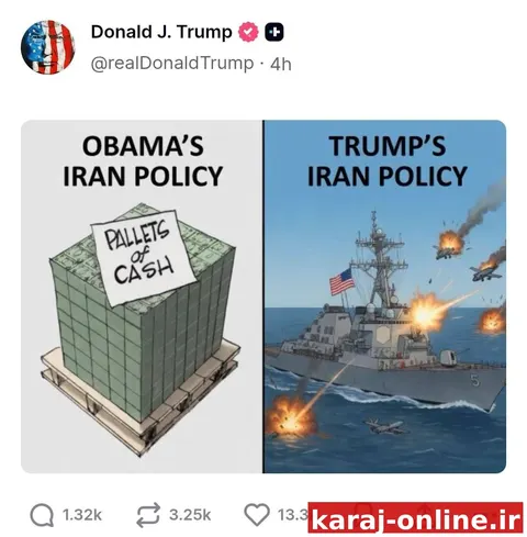 ‼‼ نقاشی‌های ترامپ با موضوع ایران علیه اوباما همچنان ادامه دارد
