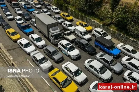 ترافیک نیمه‌سنگین در چالوس و سنگینی تردد در آزادراه کرج–تهران