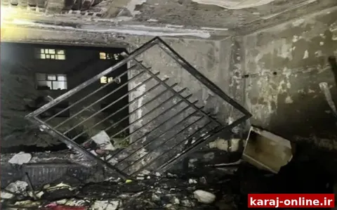 مهار حریق در واحد مسکونی مهرشهر کرج؛ ۱۵ آتش‌نشان در عملیات