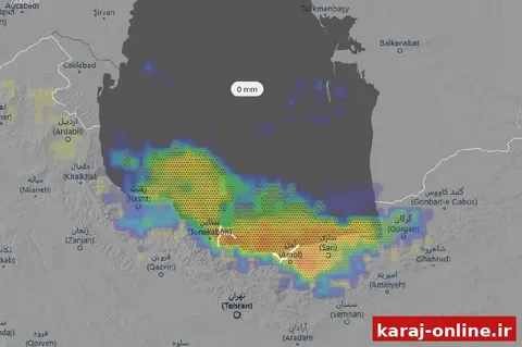 پیش بینی رگبار باران در نوار شمالی کشور