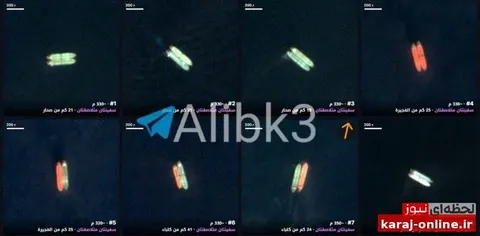 تصاویر ماهواره‌ای تعداد زیادی از کشتی‌هایی را که نزدیک به یکدیگر قرار دارند و در حال انتقال نفت از یک نفتکش به…