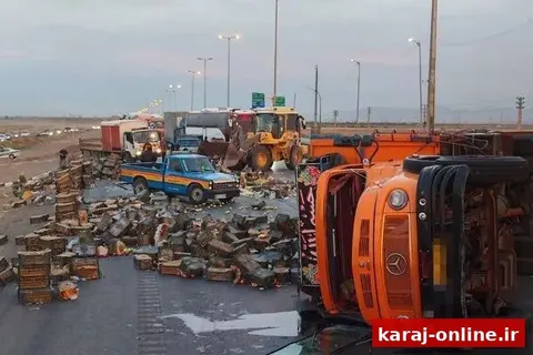 آزادراه قزوین–کرج با یک پژو قفل شد