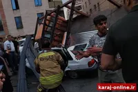 واژگونی کامیون حامل میلگرد در کرج؛ یک مصدوم